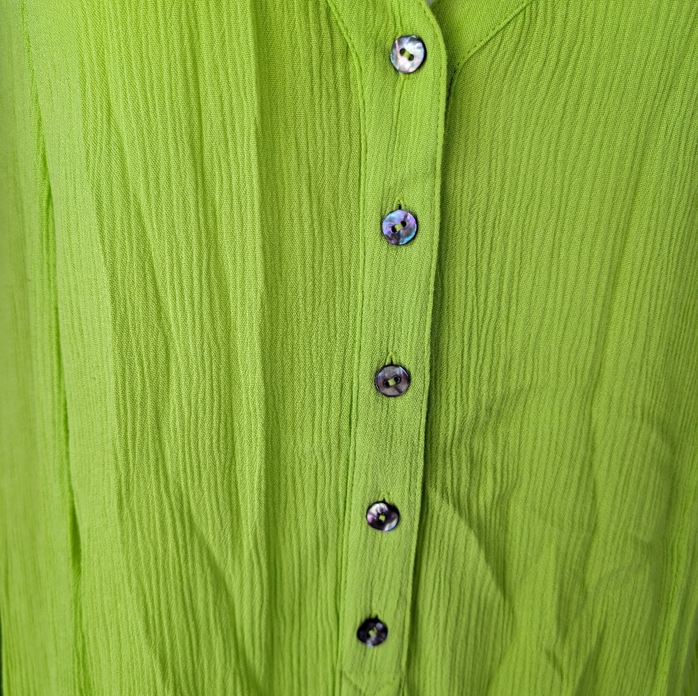 Soft Surrounding Full Button Down Green Asymmetri… - image 7